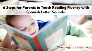 Child reading Spanish Letter Sounds in a book